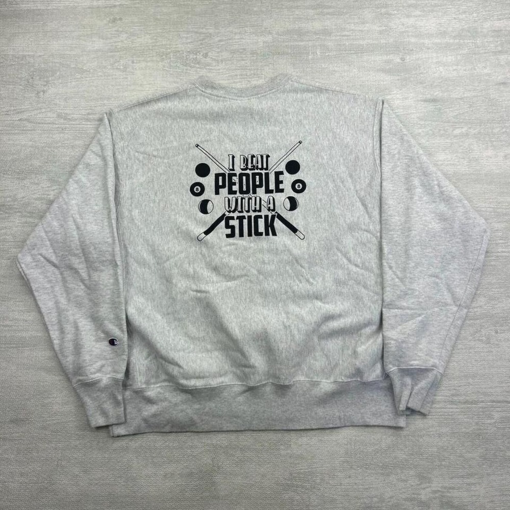 Vintage Y2K Billiards Pool Sweatshirt‎ Adult XL Gray Crewneck Reverse Weave Game